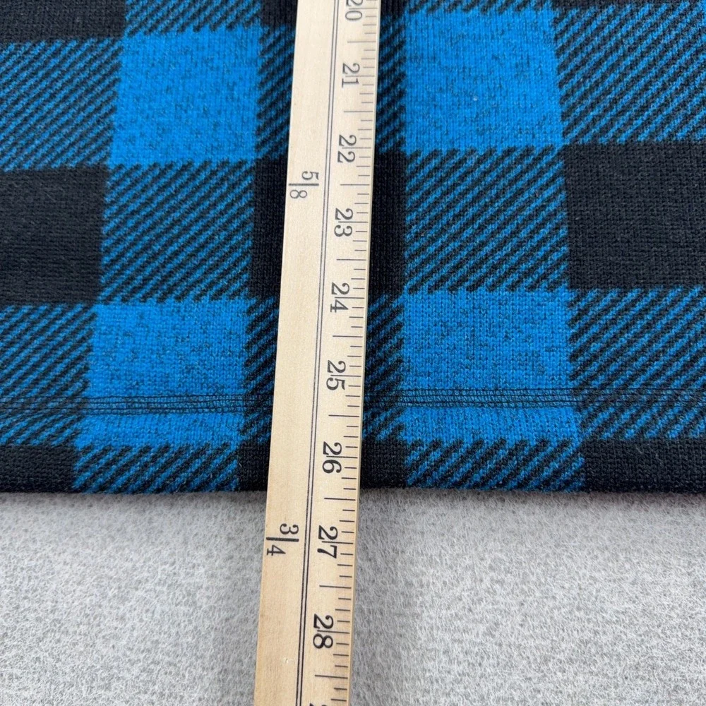 North Face Sweater Men Large Blue Buffalo Plaid Pullover 1/2 Zip Gordon Lyons